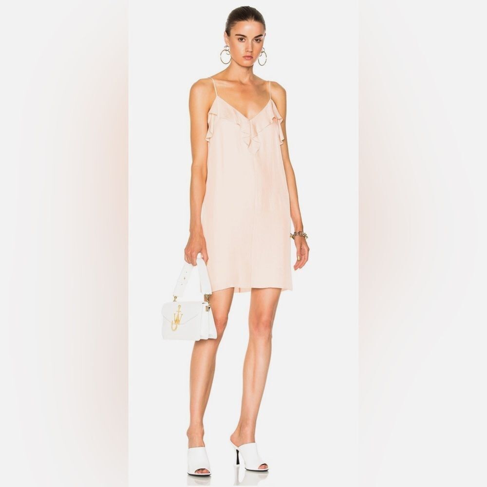NWT RAG & BONE Bright Peach Orchard Mini Slip Dress with ruffle trim - size 4